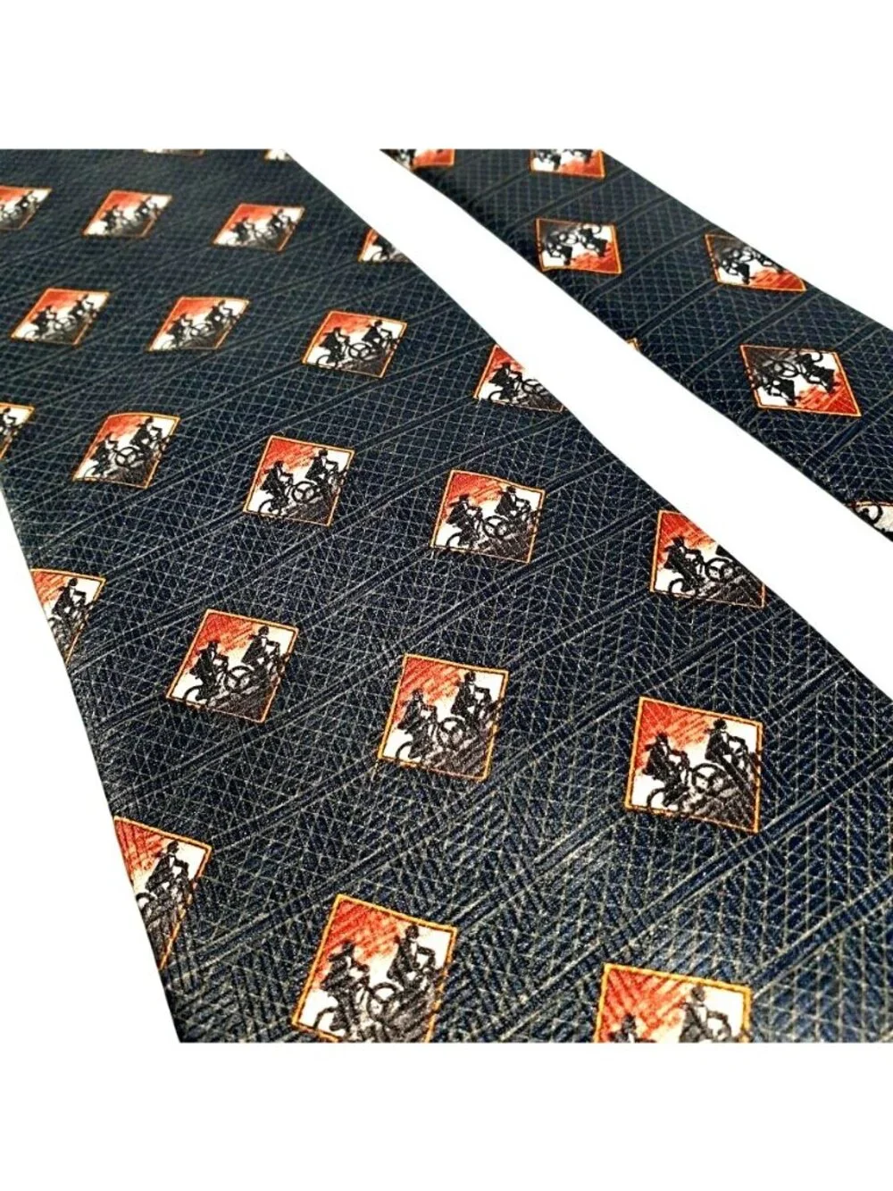 SLIC Neckwear Mens Black Brown Cyclist Biking Tie Polyester Formal Office Sport